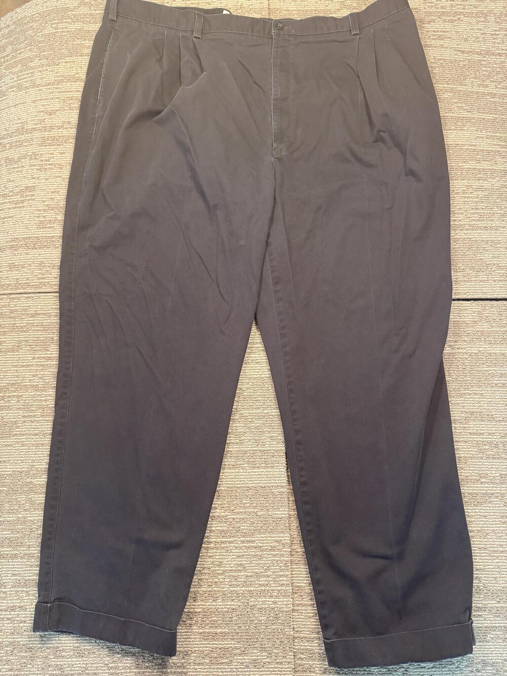 Roundtree & Yorke Dress Pants Mens 48x32 Big & Tall Blue Pleated Cuffed Straight